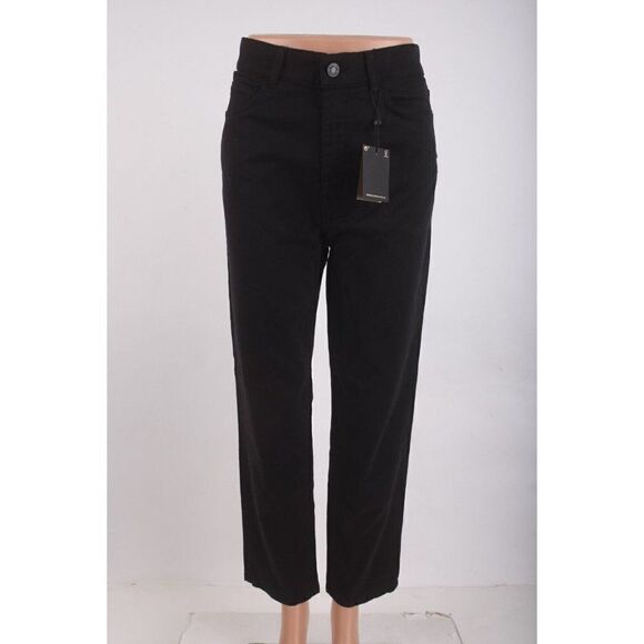 Massimo Dutti Womens Trousers Pants US 6 EU 38 Black Crop Slim Fit 5051/706 NWT - Picture 1 of 7
